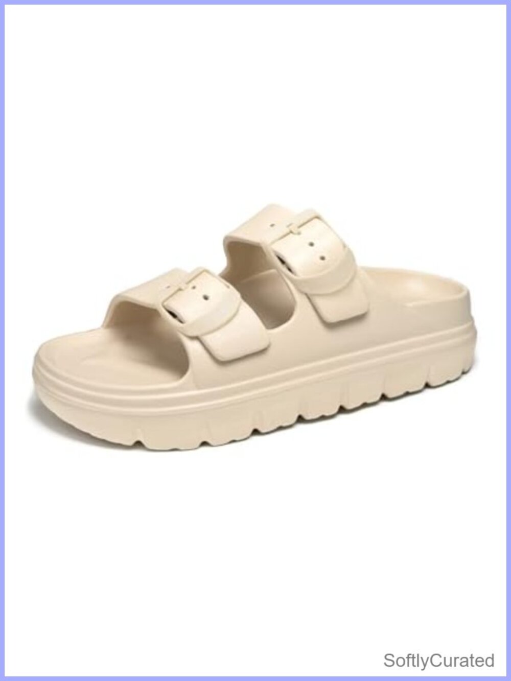 Womens Platform Sandals with Arch Support EVA Slide On Buckle Summer Beach Shoes